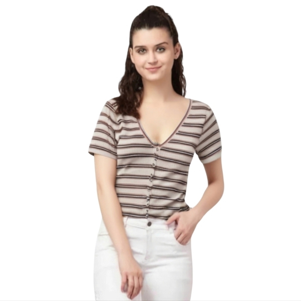 American Eagle Outfitters Womens Soft&Sexy Button Up V-Neck Size L